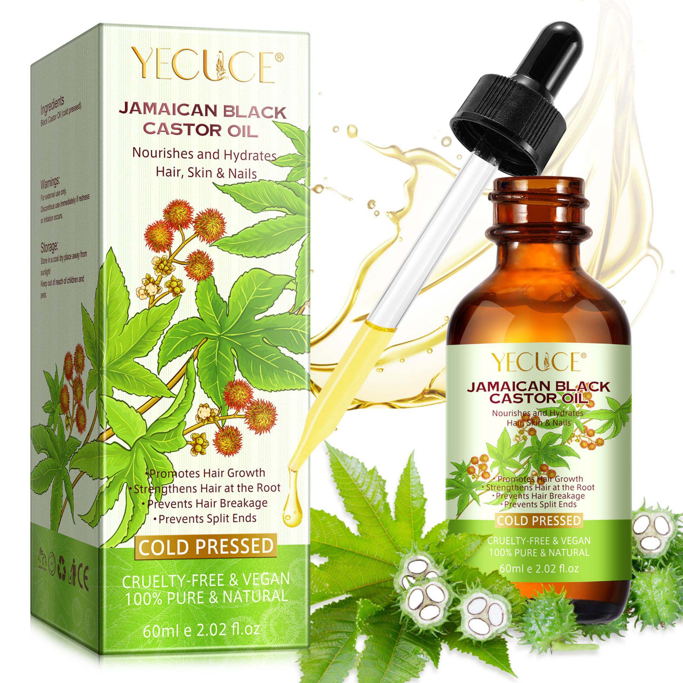 Jamaican Black Castor Oil for Hair Care ,100% Pure & Natural,Dry Scalp Hydration -Nourishment Essential Oil(60Ml/2.02Fl.Oz)