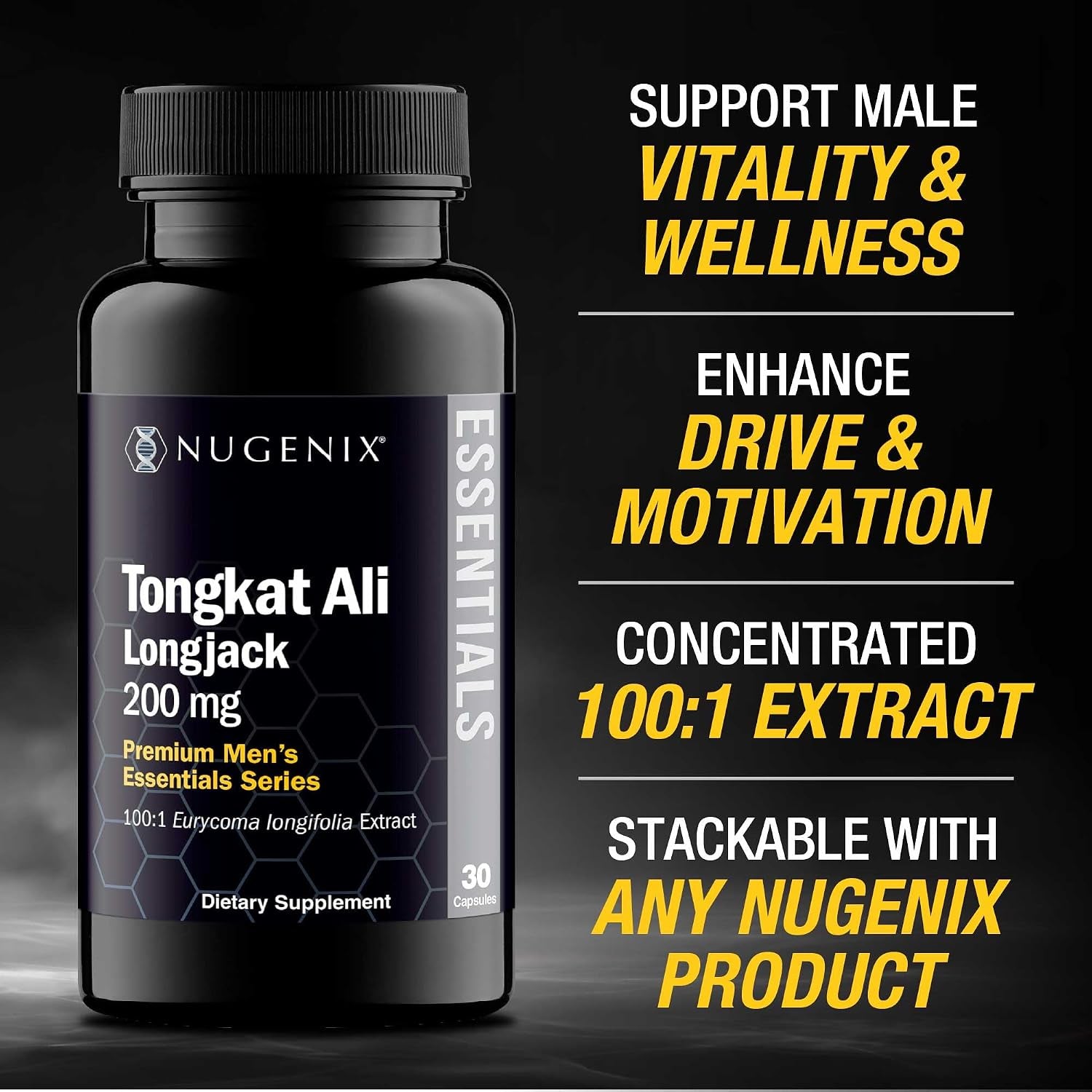 Nugenix Essentials Tongkat Ali for Men, Support for Men'S Health, Longjack Eurycoma Longifolia Extract, 30Ct