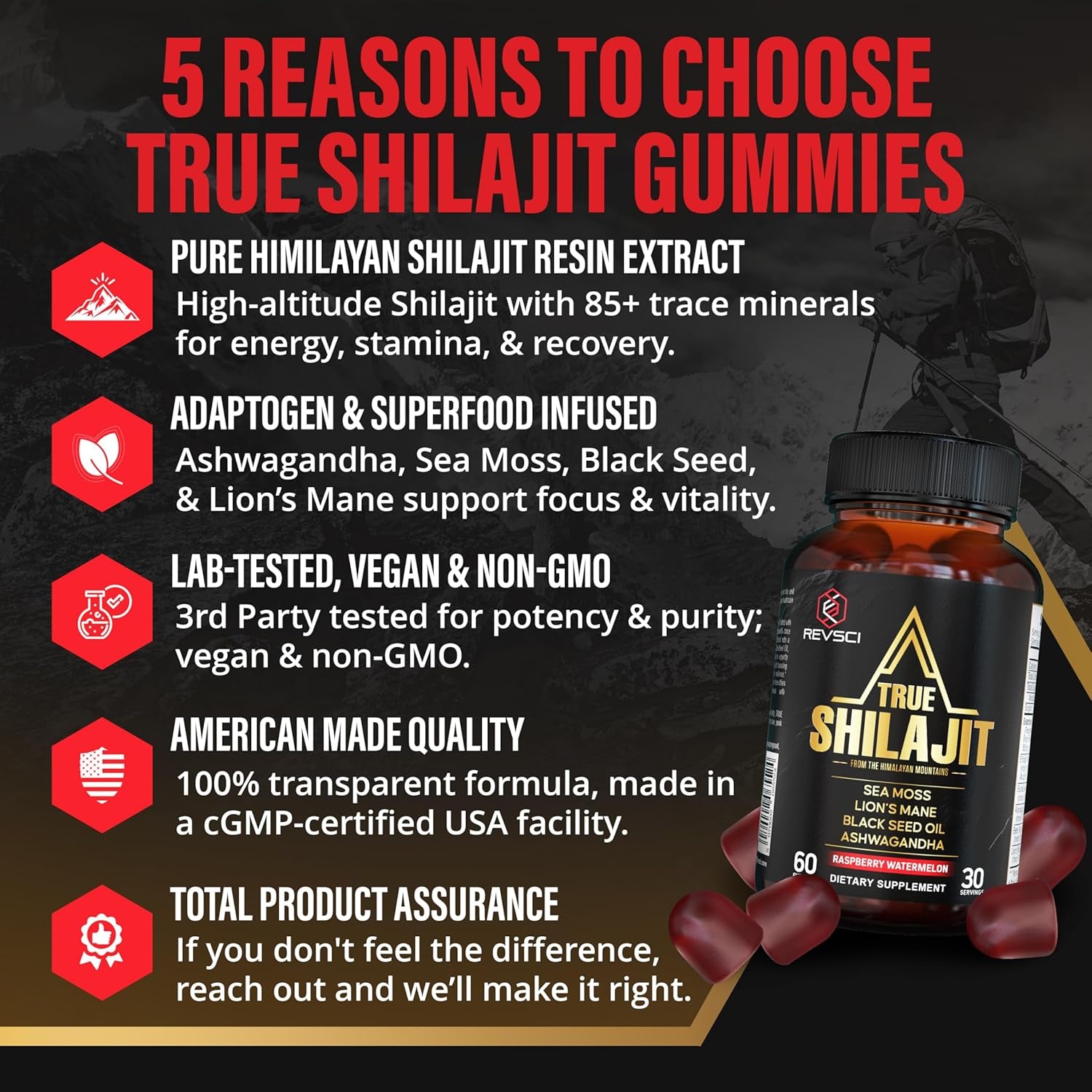Pure Himalayan Shilajit Gummies for Men – Energy & Focus Support with Ashwagandh