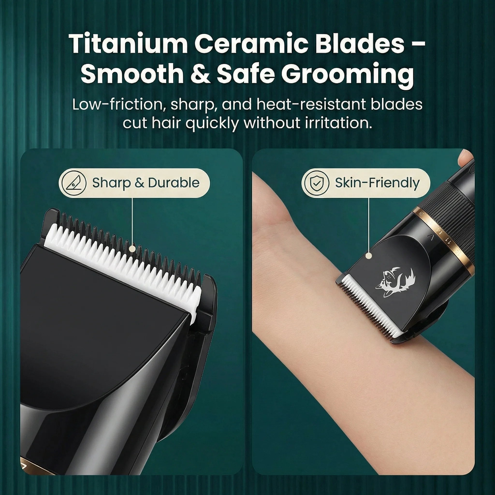 Pet Hair Clipper, Dog Grooming Kit with 4 Guard Combs &5-Speed Fine-Tuning, Professional Dog Shaver Trimmer for Thick-Coated Dogs & Cats