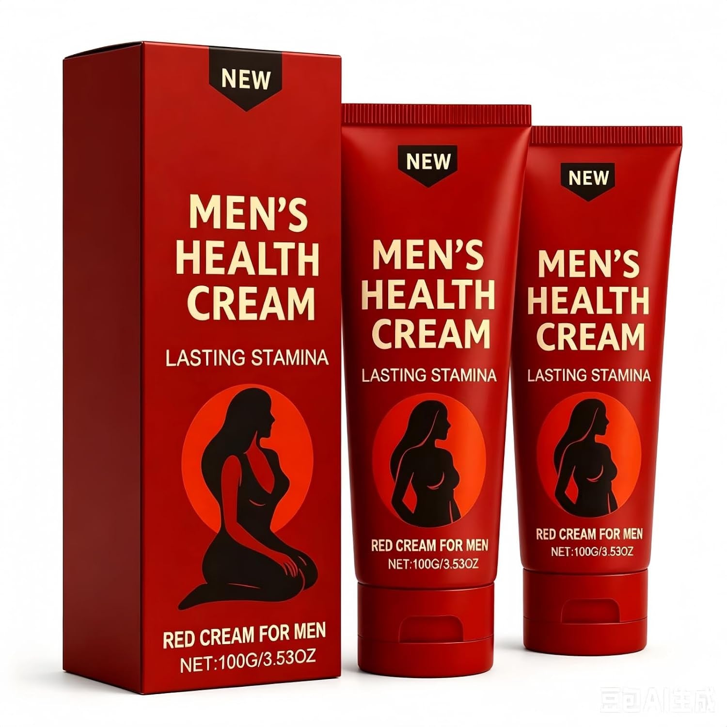 UEVER 2PCS Peak Force Men'S Health Cream, Natural Stamina & Energy Enhance,All Natural Formula, Red Cream for Men,3.53Oz
