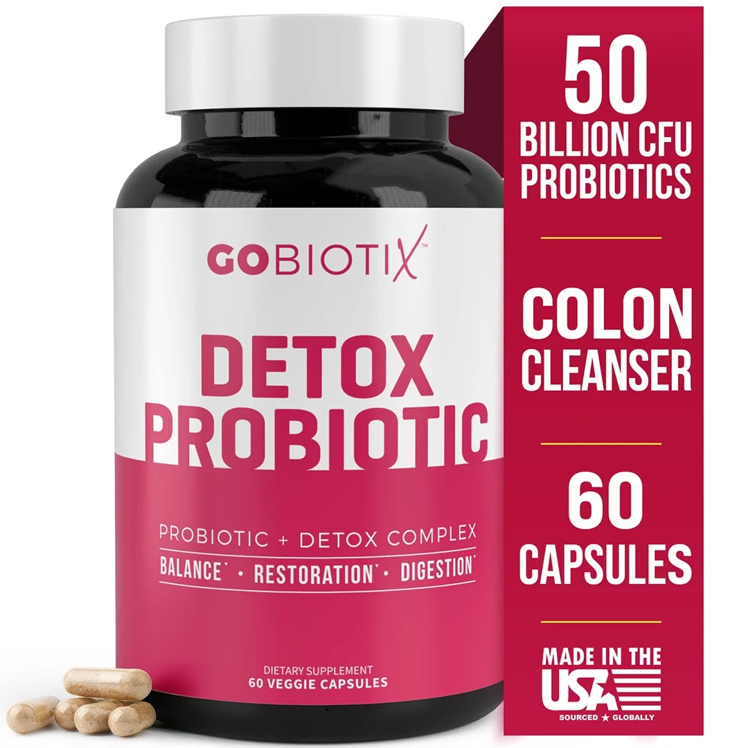 Detox Probiotic Cleanser with Digestive Enzymes for Gut Health, Detox Cleanse & Liver Support, 60 Ct