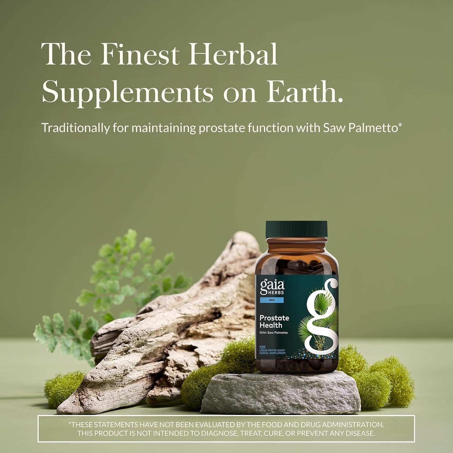 Gaia Herbs Prostate Health - Supports Prostate Health and Function for Men - with Saw Palmetto, Green Tea, Nettle Root, and White Sage* - 120 Vegan Liquid Phyto-Caps (60 Servings)