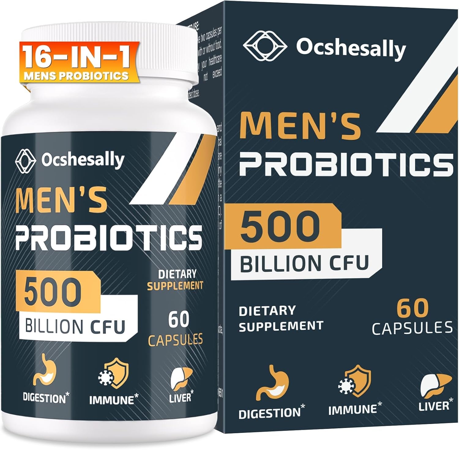 Probiotics for Men, 500 Billion Cfus & 12 Strains Mens Probiotic, with Turmeric, Cranberry, Goji - Probiotics for Digestive Health, Gut, Immune & Bloating, Prostate & Urinary Tract Health, 60 Capsules