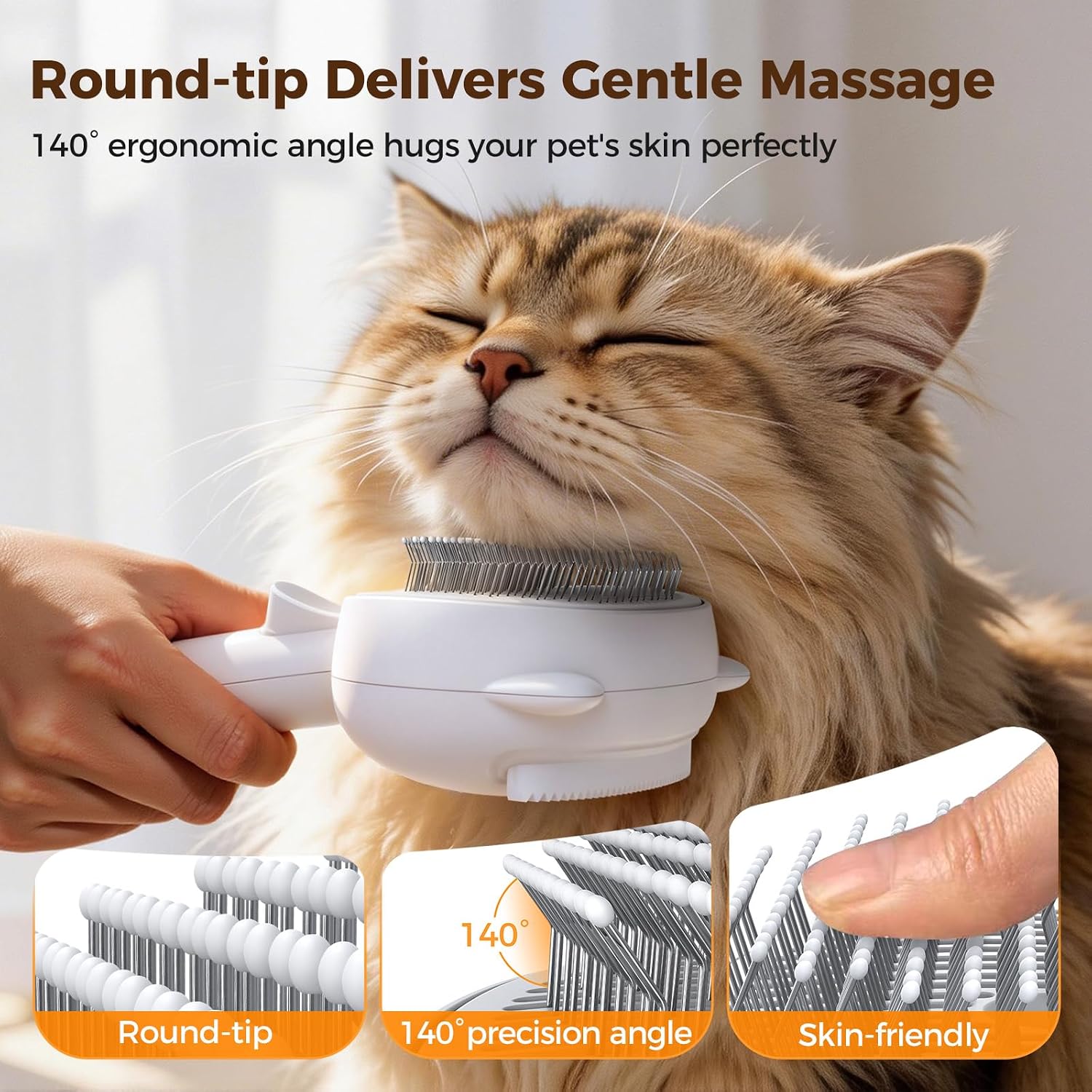 Cat Steam Brush for Shedding Dog Brush with Steam Pet Hair Cleaning Brush Comb for Spray 3 in 1 Pet Grooming for Long & Short Haired Pets – Spritz Defur Comb for Cats(Gray)