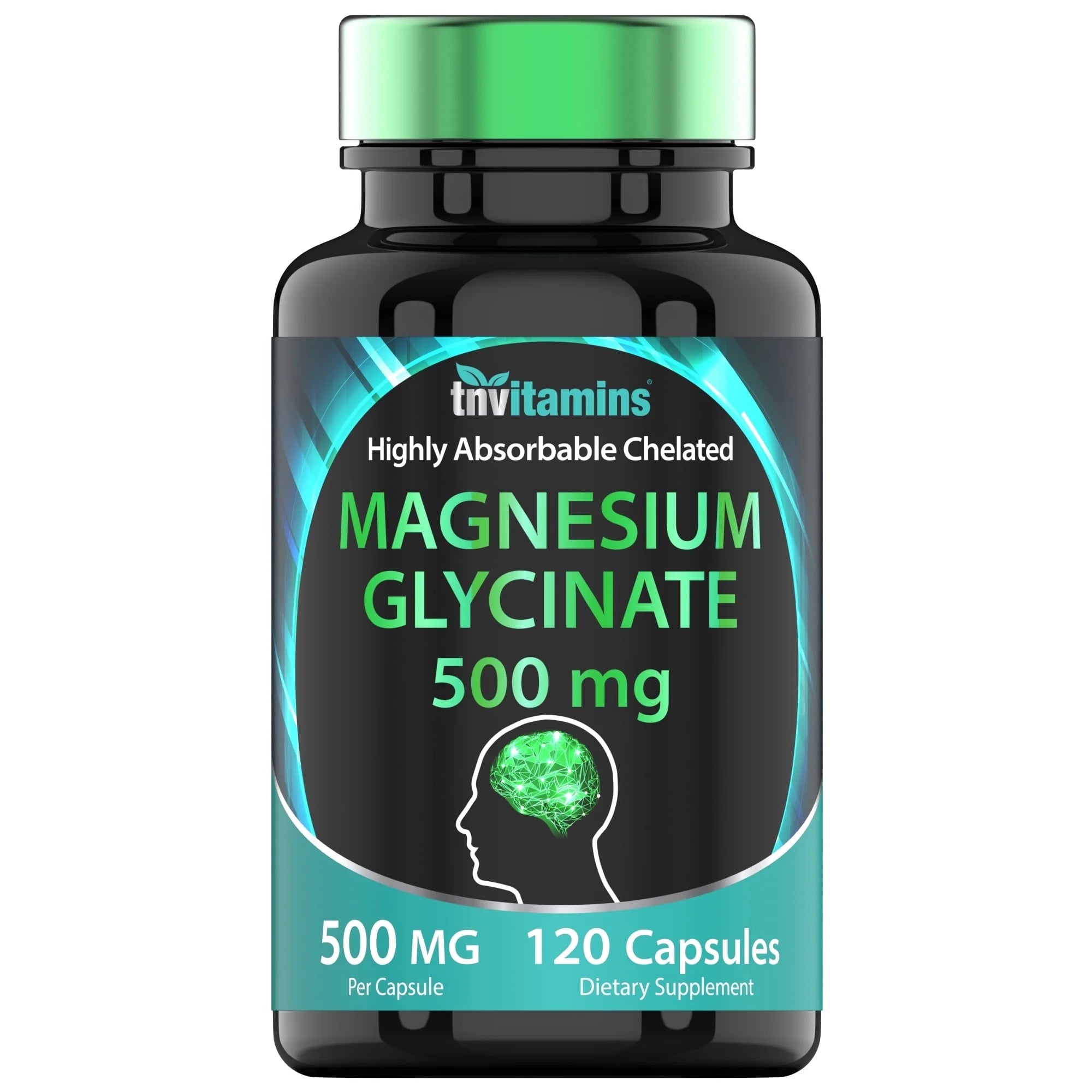 Magnesium Glycinate 500Mg per Capsule - 120 Count | Health Concerns: Sleep, Mood, & More