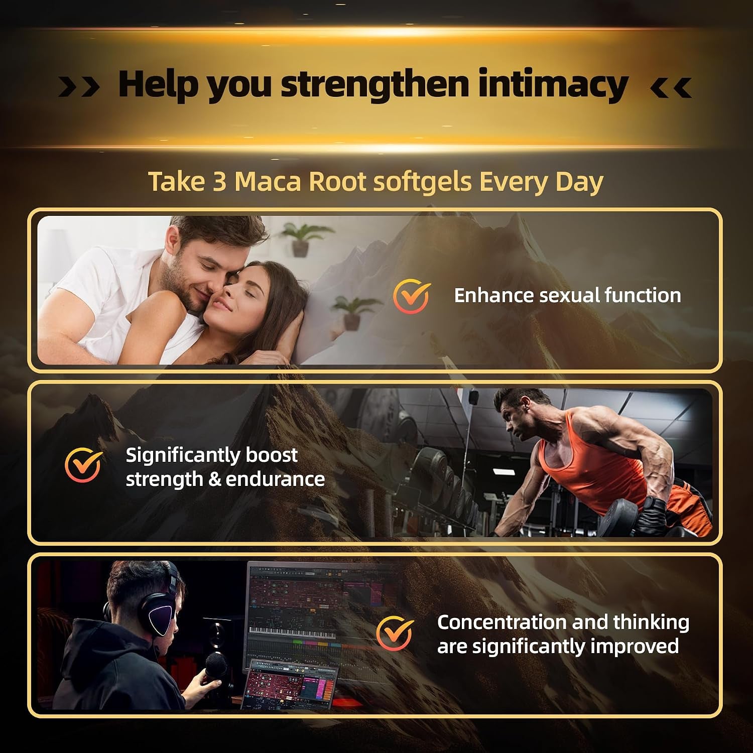 Maca Men'S Power Complex Formula, Supports Testosterone Health, Supports Energy, Stamina, Muscle Recovery & Prostate Health - Non-Gmo, Gluten Free, 150 Softgels