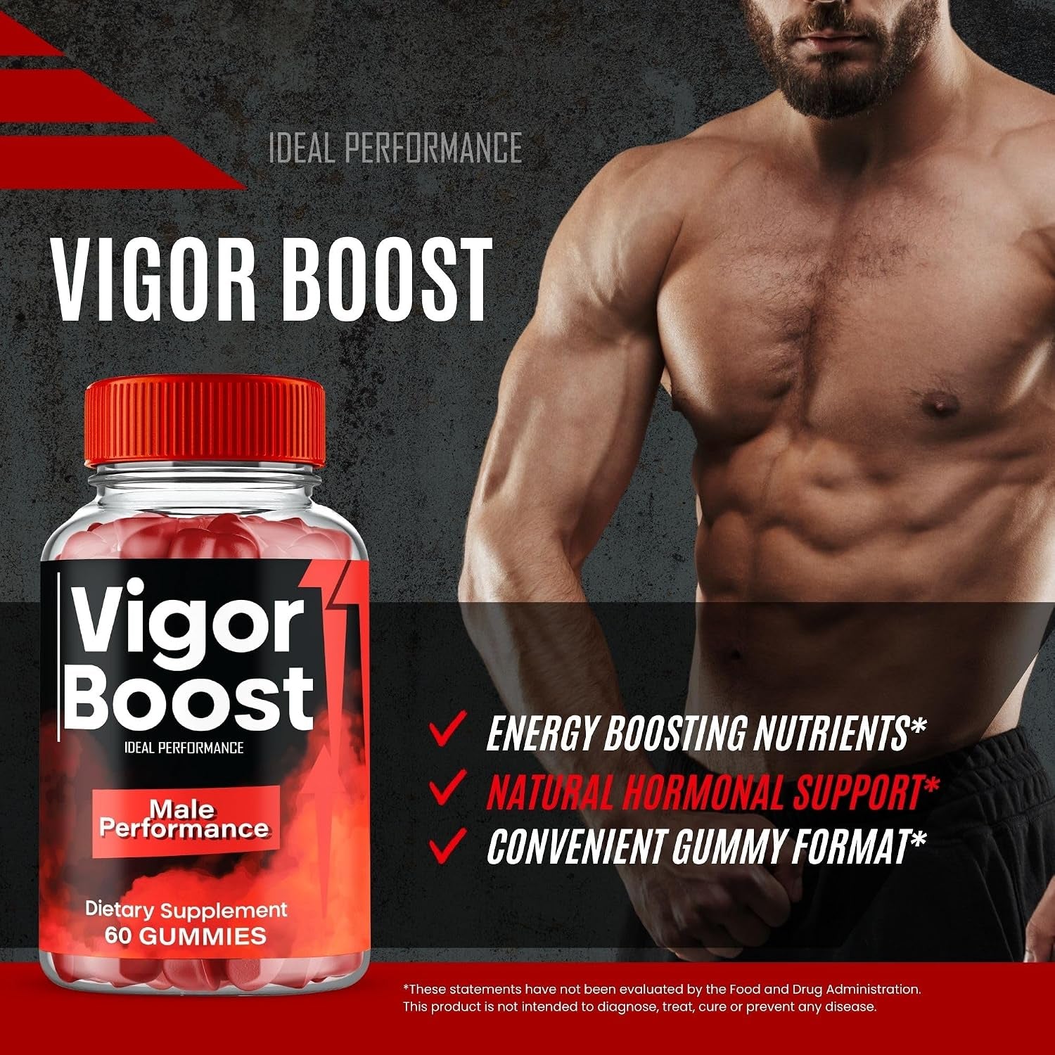Vigor Boost Gummies, Official Vigorboost Supplement Gummy for Men - Maximum Strength Performance, All Natural Support for Overall Health & Wellness, Advanced Vigor Boost Health Reviews (60 Gummies)