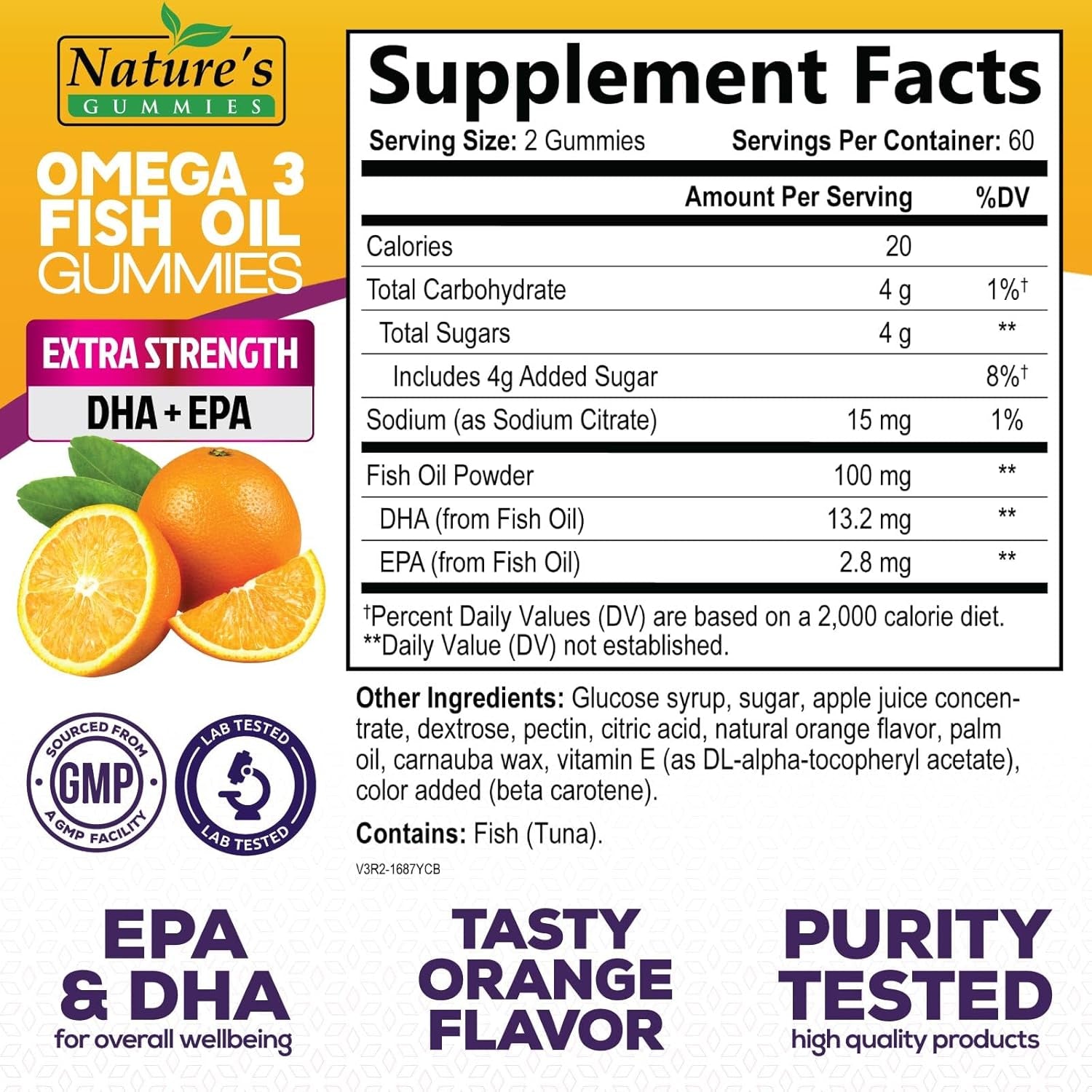 Omega 3 Fish Oil Gummies - Extra Strength Omega-3 Supplement with High Absorption EPA & DHA - Best Essential Fatty Acids for Heart Health, Brain & Joint Support, Non-Gmo Orange Flavor - 120 Gummies