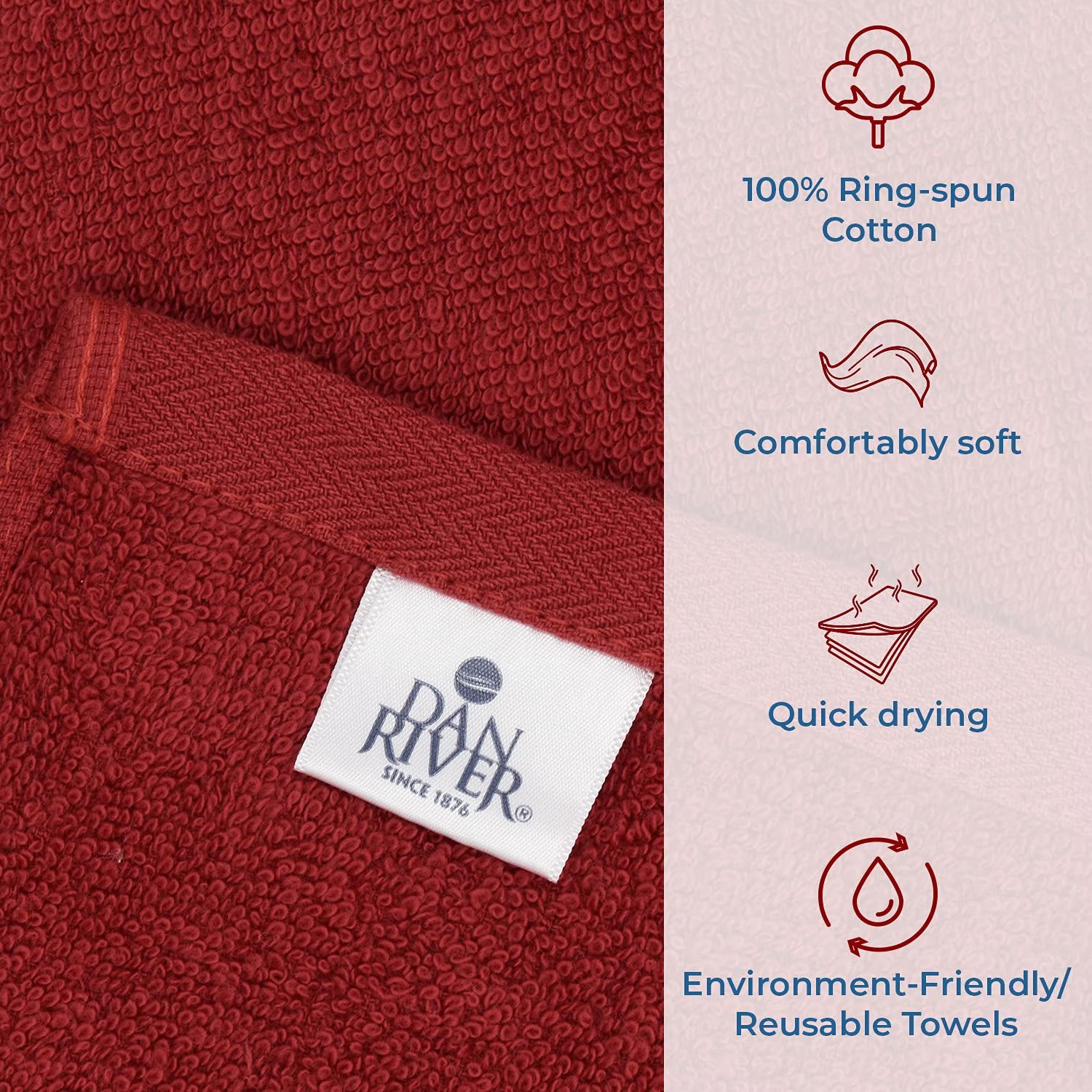 Dog Towel Pack of 1 Soft Absorbent and Fast Drying Cotton Pet Towel - Salsa, 20X40 In