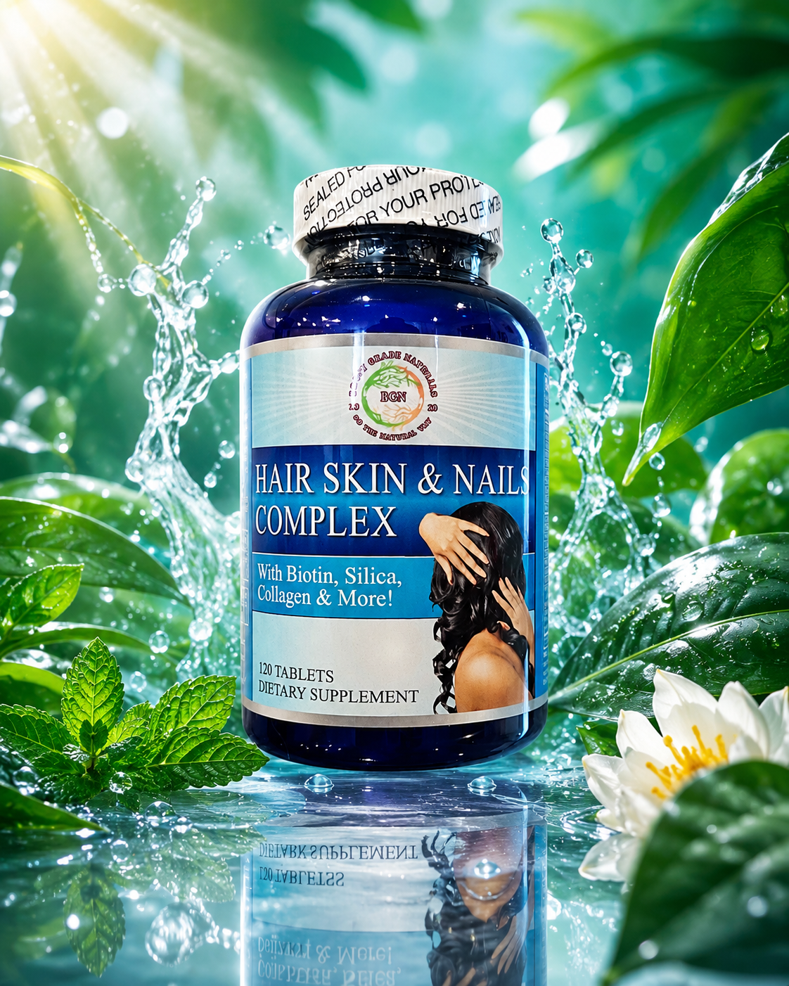 Hair Skin & Nails Complex – Biotin, Silica, Collagen & Essential Nutrients | 120 Tablets