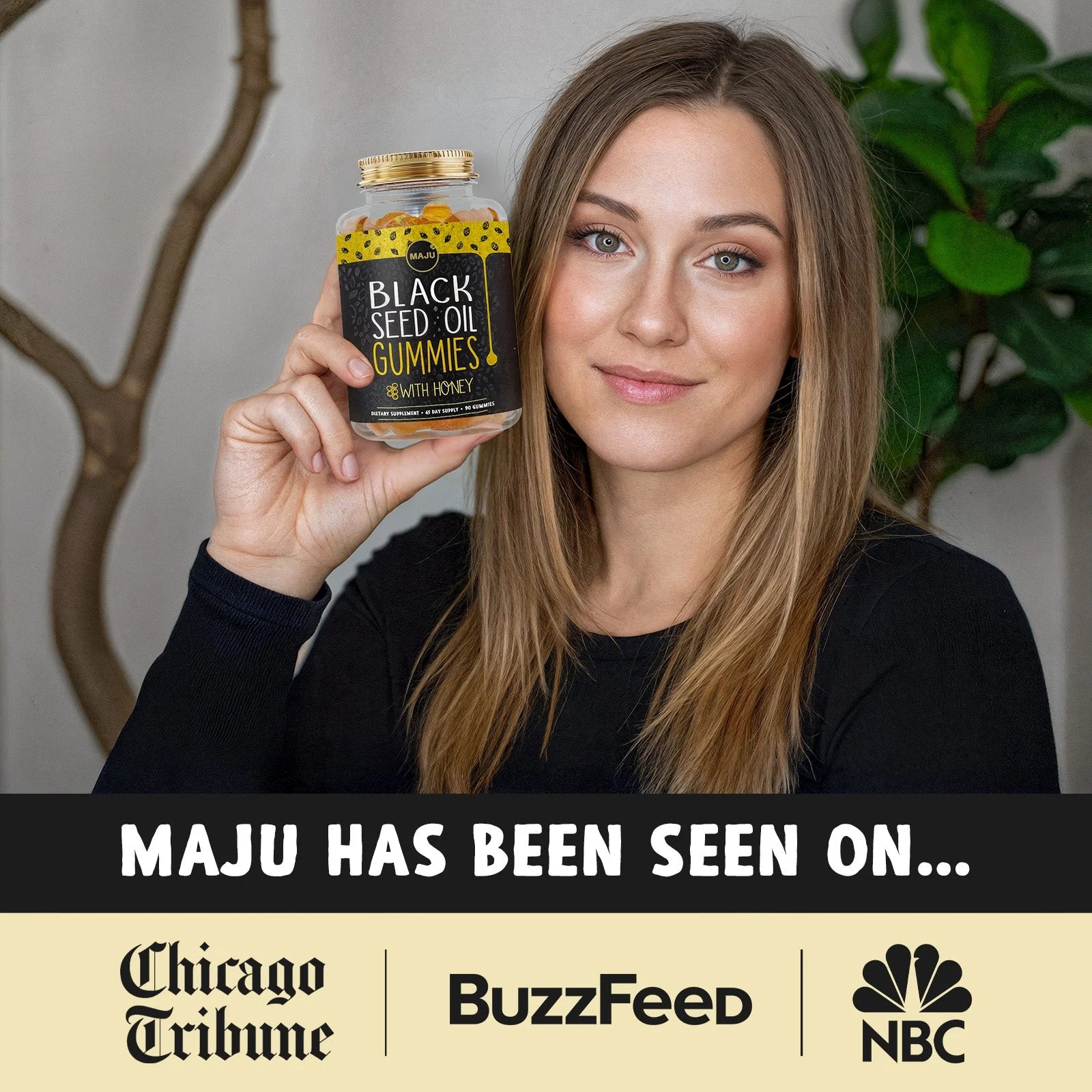 Maju'S Black Seed Oil Gummies with Honey, 90 Count - 500Mg BSO Gummy, Black Cumin Seed Nigella Sativa Oil, Cold-Pressed, Potent Formula, High Thymoquinone