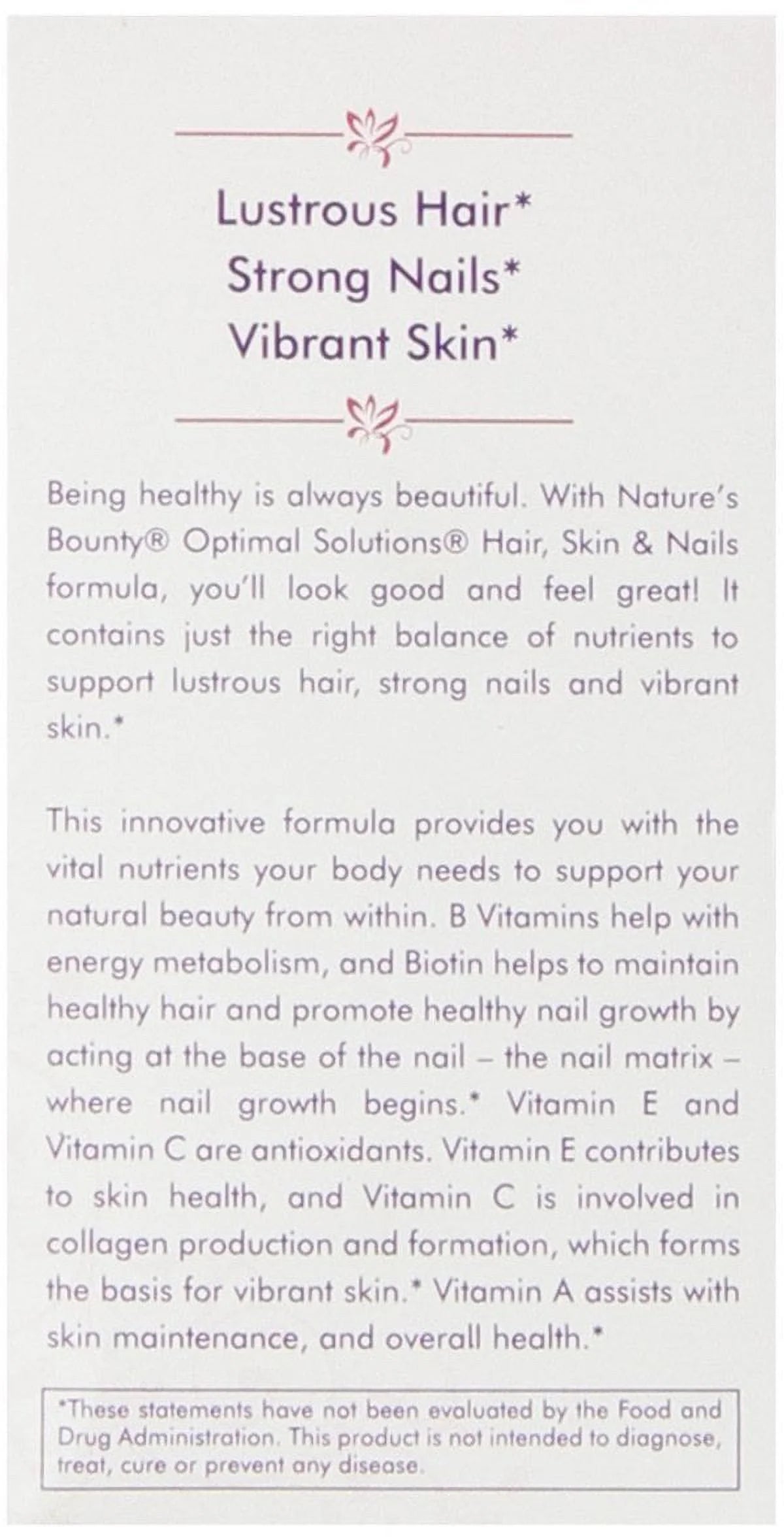 Hair Skin & Nails Biotin Support Lustrous Hair 60Ct, 6-Pack