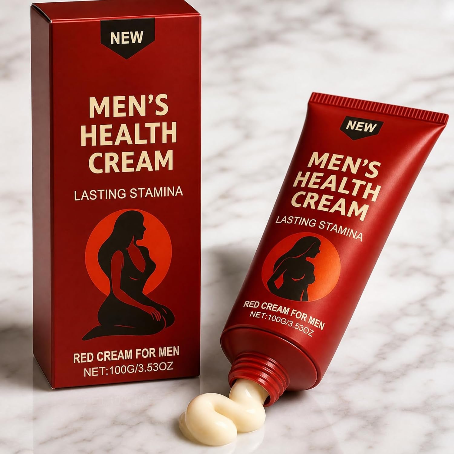 UEVER 2PCS Peak Force Men'S Health Cream, Natural Stamina & Energy Enhance,All Natural Formula, Red Cream for Men,3.53Oz