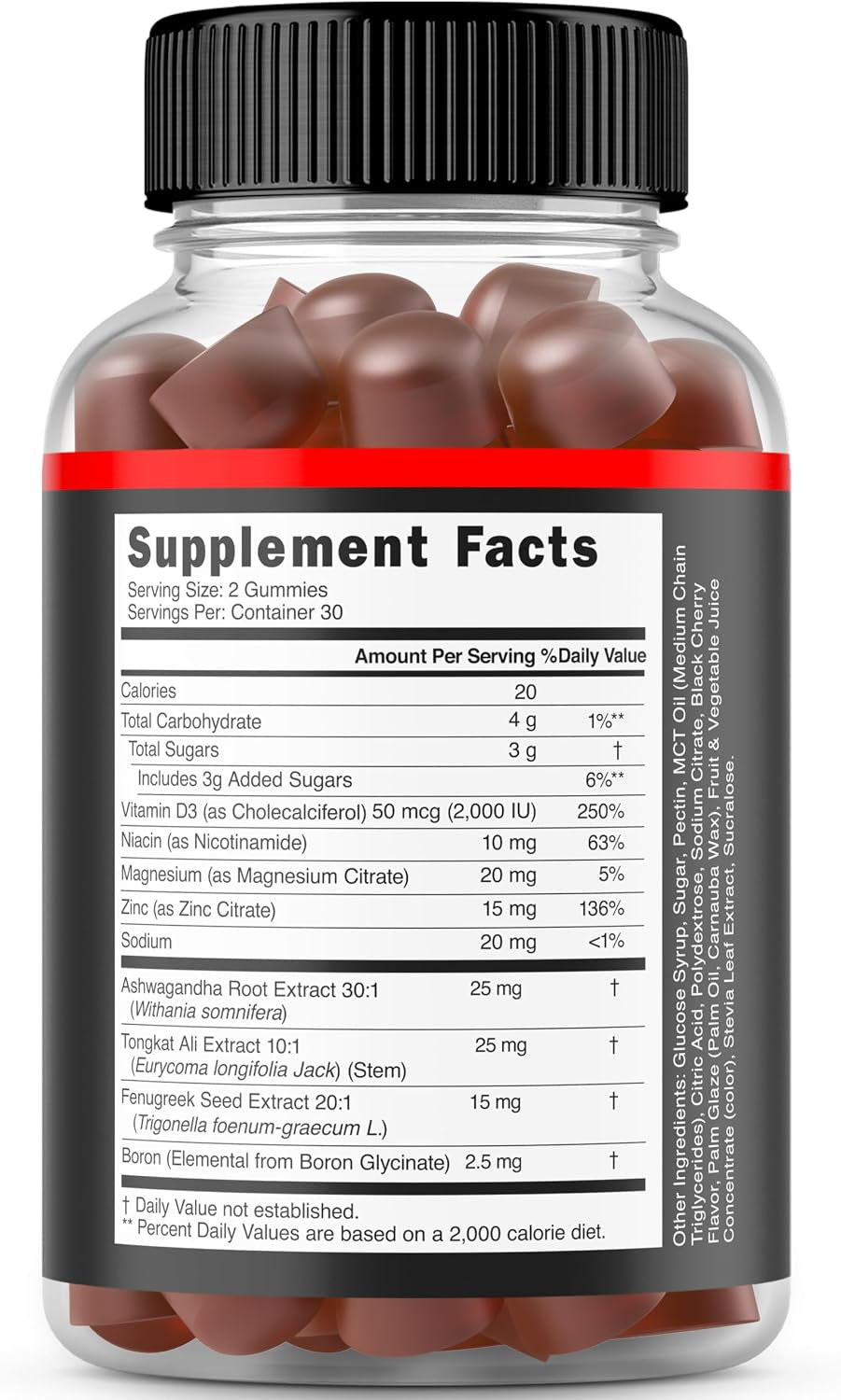 Testosterone Gummies for Men (60 Count) Testosterone Supplement for Men - Premium Test Booster - Support Strength, Stamina, Drive & Performance - Third Party Tested, Non-Gmo, Vegan Safe & Made in USA