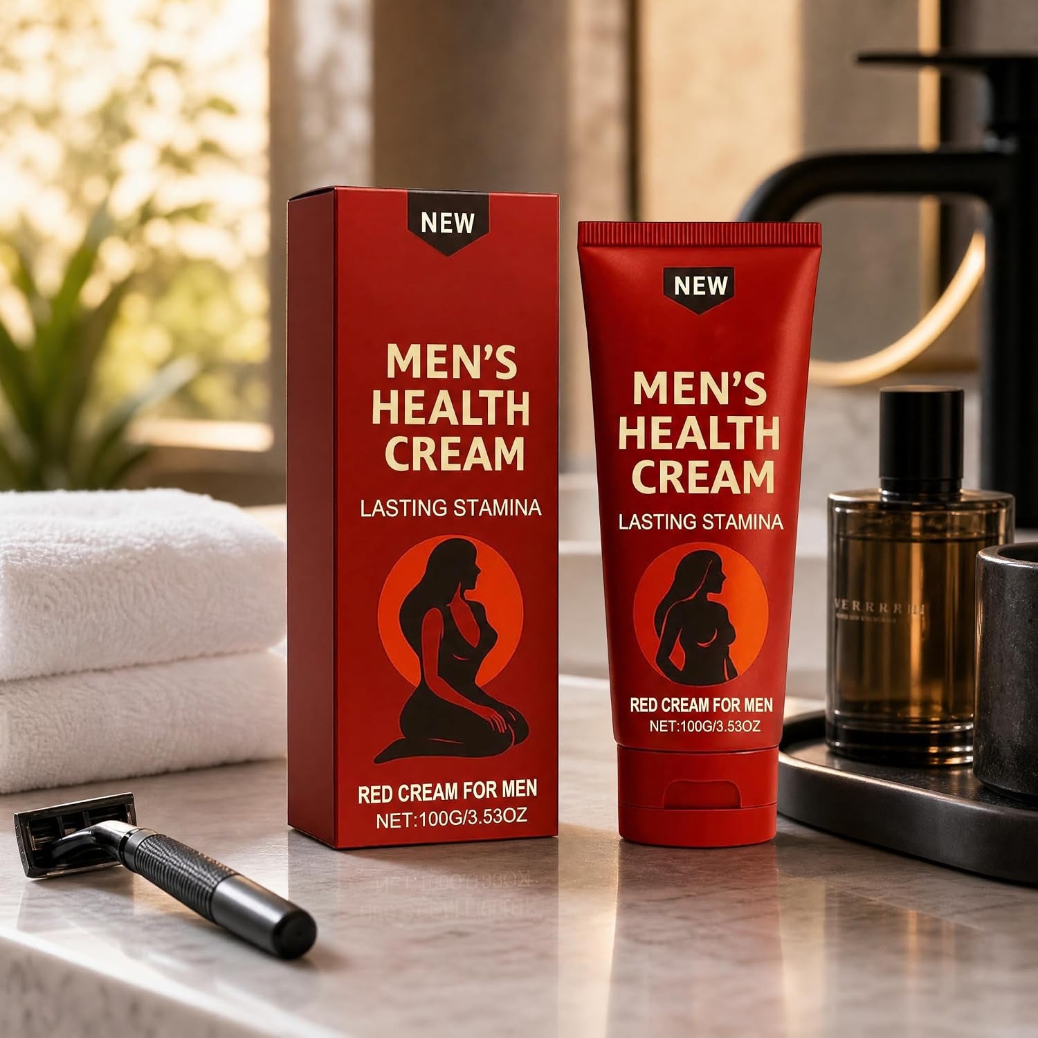 UEVER 2PCS Peak Force Men'S Health Cream, Natural Stamina & Energy Enhance,All Natural Formula, Red Cream for Men,3.53Oz