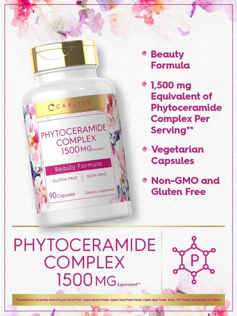 Carlyle Phytoceramide Supplement | 90 Capsules | with Organic Sweet Potato | Beauty Formula Complex | Vegetarian, Non-Gmo and Gluten Free