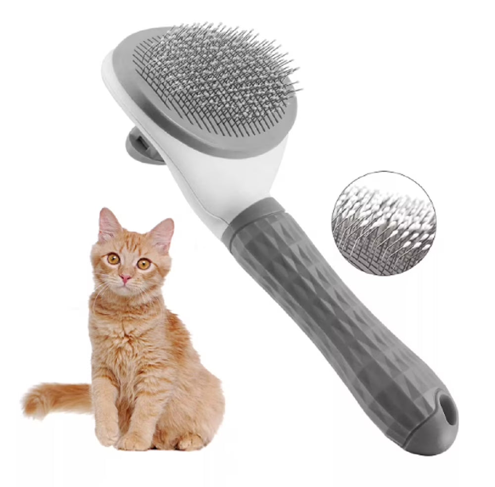 Pet Grooming Brush with Release Button, Dog and Cat Brush for Shedding and Detangling,