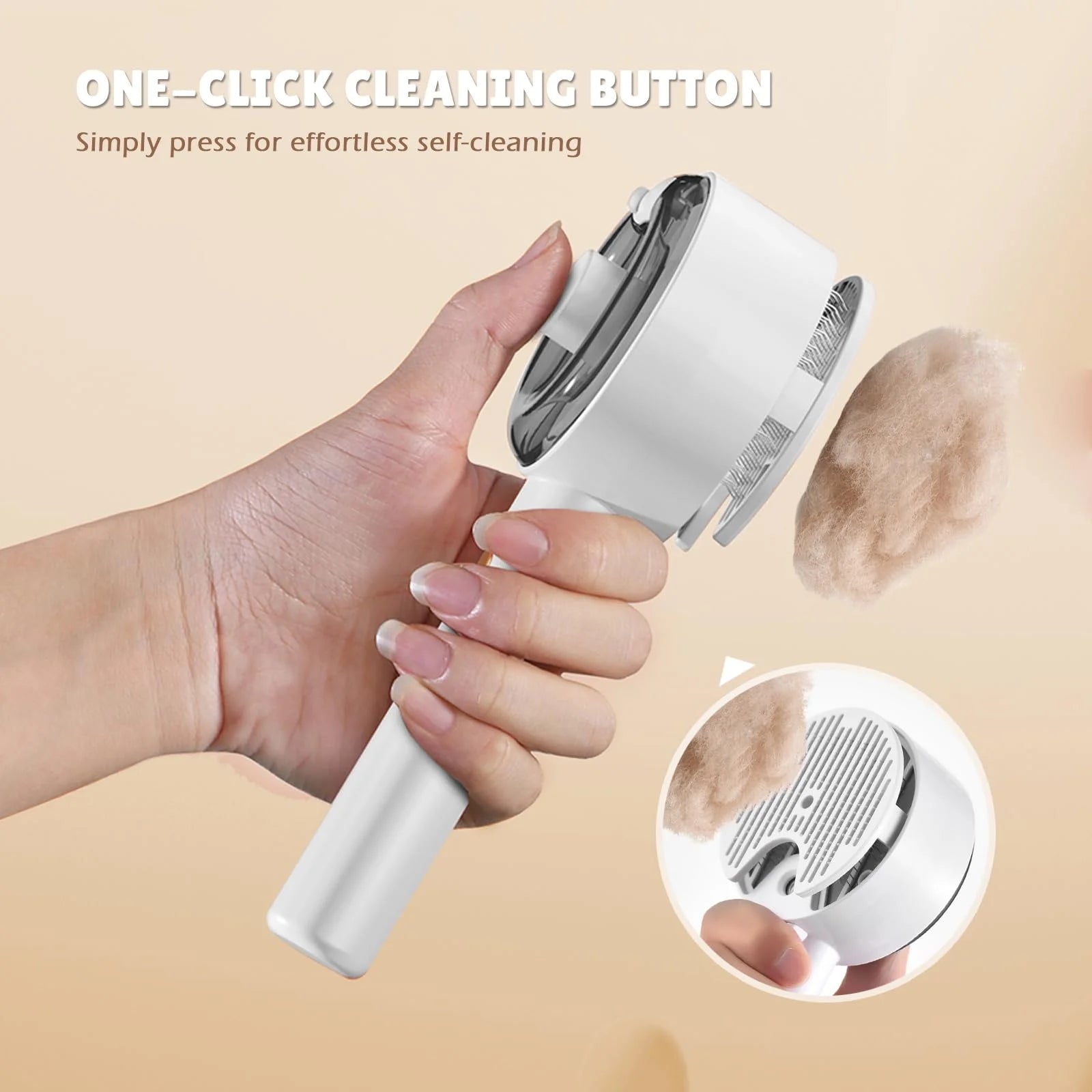 Cat Brush - 4-In-1 Cat Steam Brush for Shedding, Self-Cleaning, Grooming & Massage, Pet Spray Hair Removal Comb for Indoor Cats & Dogs, Long/Short Hair, Furry Pet - White