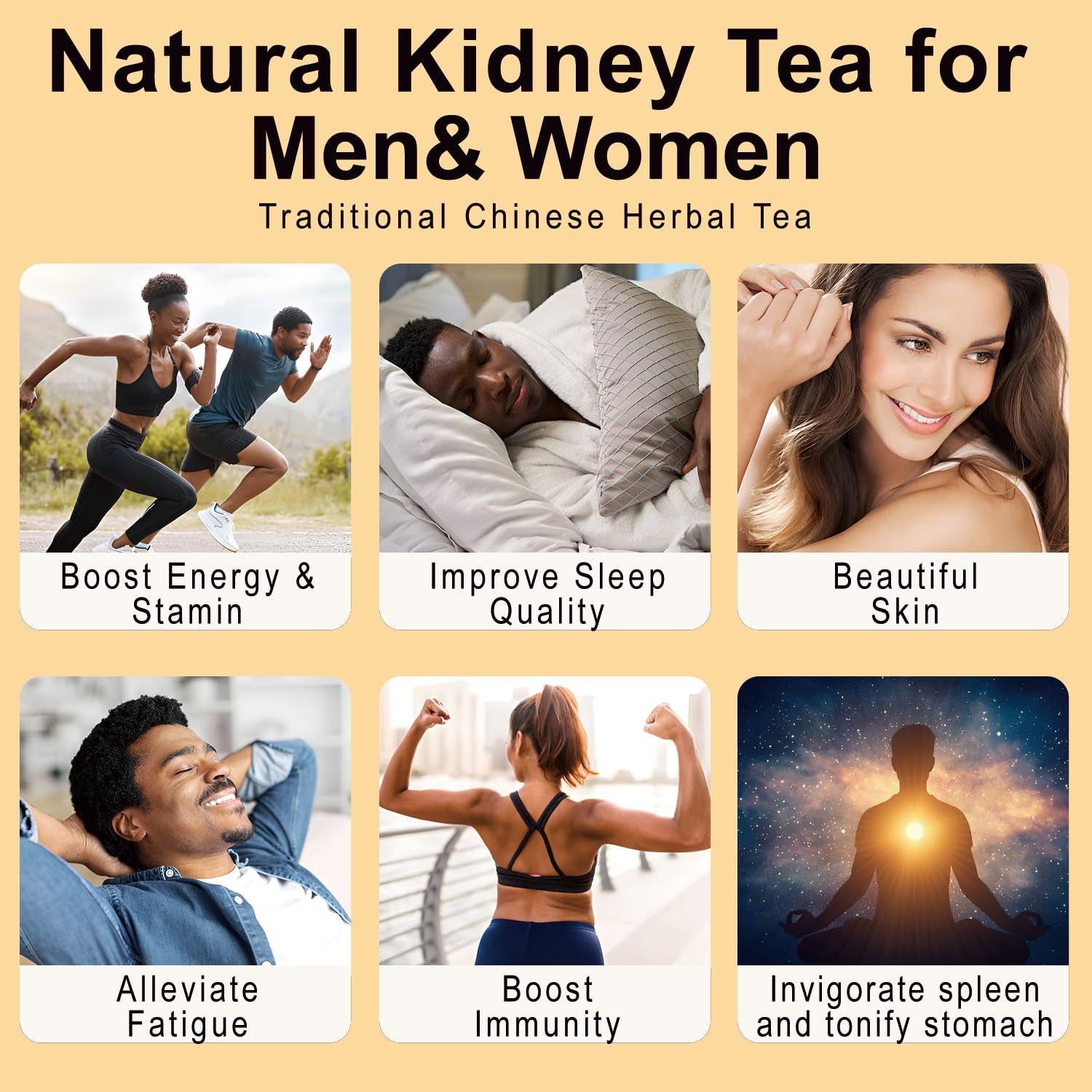 Ginseng Five Treasures Tea Kidney Tea- Wubao Tea Ginseng Six Treasure Tea, Ginseng Red Date Chinese Herbal Tea, Kidney Cleanse Detox Tea for Men & Women (2 Pack(50 Pcs))